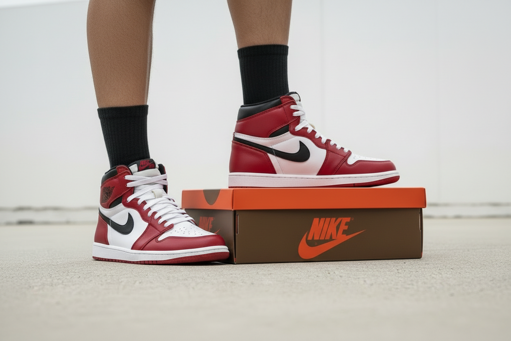 Nike Air Jordan 1s R/W & a Free pair of Nike socks