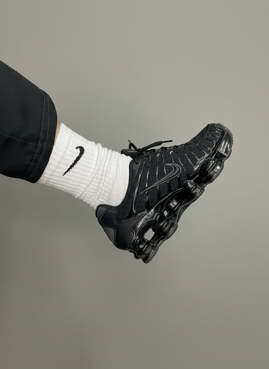 Black Nike Shox TL in all black colorway